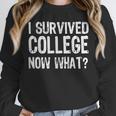 I Survived College Now What Graduate Graduation Humor Unisex Sweatshirt