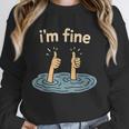 Two Thumbs Up I'm Fine Sarcastic Meme Introvert Humor Unisex Sweatshirt