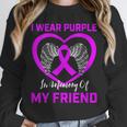 I Wear Purple In Memory Of Friend Alzheimers Heart Graphic Unisex Sweatshirt