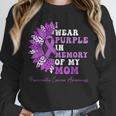 I Wear Purple In Memory Of My Mom Pancreatic Cancer Ribbon Unisex Sweatshirt