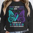 I Wear Teal And Purple In Memory Of My Boyfriend Unisex Sweatshirt I Wear Teal And Purple In Memory Of My Boyfriend Unisex Sweatshirt