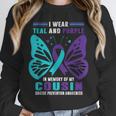 I Wear Teal And Purple In Memory Of My Cousin Unisex Sweatshirt