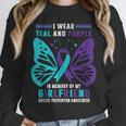 I Wear Teal And Purple In Memory Of My Girlfriend Unisex Sweatshirt I Wear Teal And Purple In Memory Of My Girlfriend Unisex Sweatshirt
