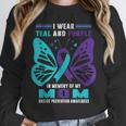 I Wear Teal And Purple In Memory Of My Mom Unisex Sweatshirt