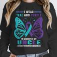 I Wear Teal And Purple In Memory Of My Uncle Unisex Sweatshirt
