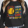Women's Girls Softball Play Like A Girl Comic Book Pop Art Unisex Sweatshirt Women's Girls Softball Play Like A Girl Comic Book Pop Art Unisex Sweatshirt