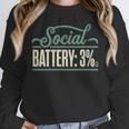 Women's Social Battery 3 Introvert Sarcasm Unisex Sweatshirt