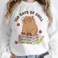 100 Days Of Chill Cute Capybara School Book Lover Unisex Sweatshirt