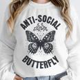 Anti-Social Butterfly Awkward Introvert Homebody Humor Unisex Sweatshirt