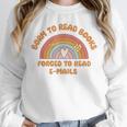 Born To Read Books Forced To Emails Vintage Retro Rainbow Unisex Sweatshirt