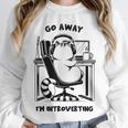 Cat With Coffee On Computer Go Away I'm Introverting Unisex Sweatshirt Cat With Coffee On Computer Go Away I'm Introverting Unisex Sweatshirt