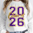 Class Of 2026 Graduation Varsity Purple And Yellow Letters Unisex Sweatshirt