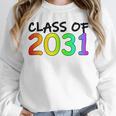 Class Of 2031 Pre-K -12th Grade Hand Prints Space Graduation Unisex Sweatshirt