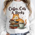Coffee Cats And Books Lover For Women & Girls Coffee Unisex Sweatshirt