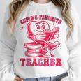 Cupid's Favorite Teacher Valentines Day Heart Book Lover Unisex Sweatshirt