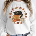 Cute Cat Fall In Love With Reading Book Cat Lover Librarian Unisex Sweatshirt