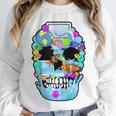 Frutiger Aero Aesthetic Tech Skull Computer Fishes Raglan Baseball Tee Unisex Sweatshirt