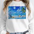 Frutiger Aero Beach Y2k Aesthetic Palm Tree Sand Ocean Premium Unisex Sweatshirt