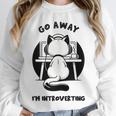 Go Away I'm Introverting Cat With Coffee Unisex Sweatshirt