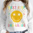 Groovy Next Stop 2nd Grade 1st Grade Graduation 2025 Premium Unisex Sweatshirt
