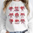 Heart Holding Reading Books Valentine Teacher Book Lover Unisex Sweatshirt