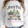 Holiday Scene Nostalgia North Pole Tree Farm Merry Christmas Unisex Sweatshirt Holiday Scene Nostalgia North Pole Tree Farm Merry Christmas Unisex Sweatshirt