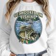 Hooked On Fishing Introvert Sayings Antisocial Quotes Raglan Baseball Tee Unisex Sweatshirt