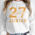 Junior Class 2027 Graduation Back To School Orange Letters Premium Tri-Blend Unisex Sweatshirt