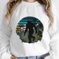 Just Me And My Yeti Retro Sunset Mountain Hiking Introvert Unisex Sweatshirt