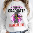 Kids Pre K Graduation Flossing Girl Nailed It Graduate Girls Unisex Sweatshirt