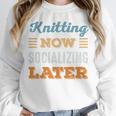 Knitting Now Minimal Socializing Introvert Vintage Unisex Sweatshirt