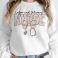 Labor And Delivery Nurse Stethoscope Coquette Bow Graduation Unisex Sweatshirt
