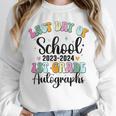 Last Day Autographs 1st Grade Graduation Boys Girls Groovy Unisex Sweatshirt