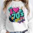 I Love The 70s Retro Cassette Roller Vinyl Disco Nostalgia Premium Tri-Blend Unisex Sweatshirt