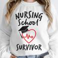 Nursing School Survivor Women Graduation RN Gift Shirt Unisex Sweatshirt