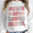 Peace Out Middle School Graduation Groovy Last Day Of School Unisex Sweatshirt
