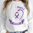 Purple In Memory Of My Great Grandpa Alzheimers Back Graphic Unisex Sweatshirt