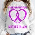 Purple In Memory Of Mother In Law Alzheimers Dementia Heart Unisex Sweatshirt
