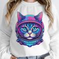 Retro 80s Cat In Space Suit Nostalgia Cat Vintage Astronaut Unisex Sweatshirt