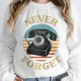 Retro Phone Never Forget Nostalgia Vintage Raglan Baseball Tee Unisex Sweatshirt