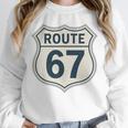 Retro Route 67 Highway Sign Vintage Road Nostalgia Premium Tri-Blend Unisex Sweatshirt