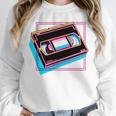 Retro VHS Vaporwave Video Cassette Nostalgia Geek Chic Premium Tri-Blend Unisex Sweatshirt