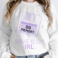 Save Icon IRL Retro Tech Humor Floppy Disk 90s Nostalgia Unisex Sweatshirt