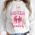 Senior 2026 Class Of 26 Coquette Pink Bow Graduation Sister Unisex Sweatshirt