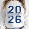 Senior 2026 Graduation Varsity Navy Blue On The Back Unisex Sweatshirt