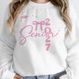Senior 2027 Class Of 2027 Coquette Pink Bow Graduation 2027 Premium Tri-Blend Unisex Sweatshirt