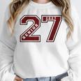 Senior 2027 Maroon Senior Class Of 27 Jersey Graduation Unisex Sweatshirt