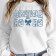 Senior 26 Graduation Class Of 2026 Bow Blue Toile Floral Unisex Sweatshirt