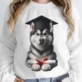 Siberian Husky Dog Graduation Cap Training School Graduate Men Women Kids Unisex Sweatshirt