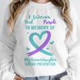 Teal Purple Memory Granddaughter Suicide Prevention Ribbon Unisex Sweatshirt
